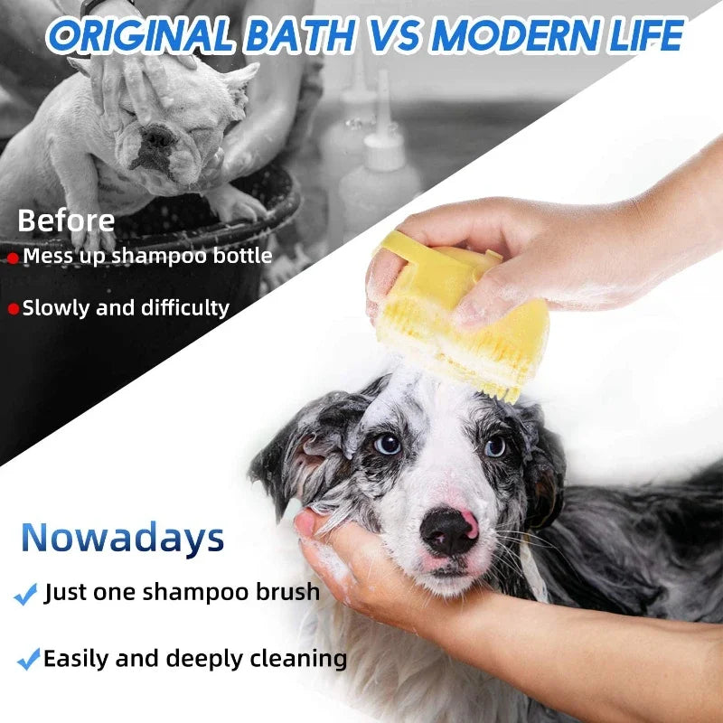 Escova de shampoo e massageador para pets